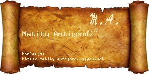 Matity Antigoné névjegykártya